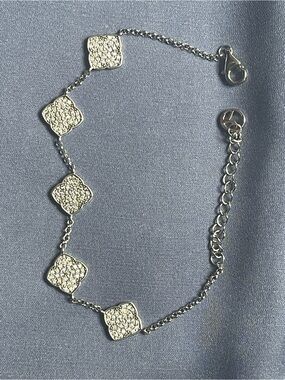 Silver Dot-Pattern Station Bracelet - Women Jewelry